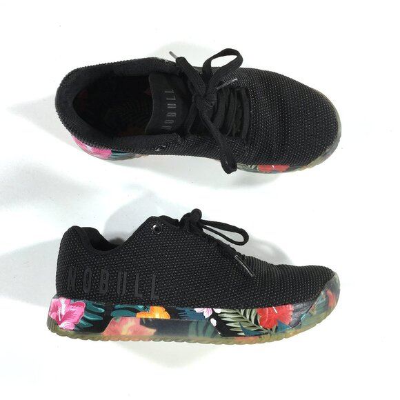 Nobull Impact Trainers Womens Size 8 Black Floral Gym - Picture 1 of 10